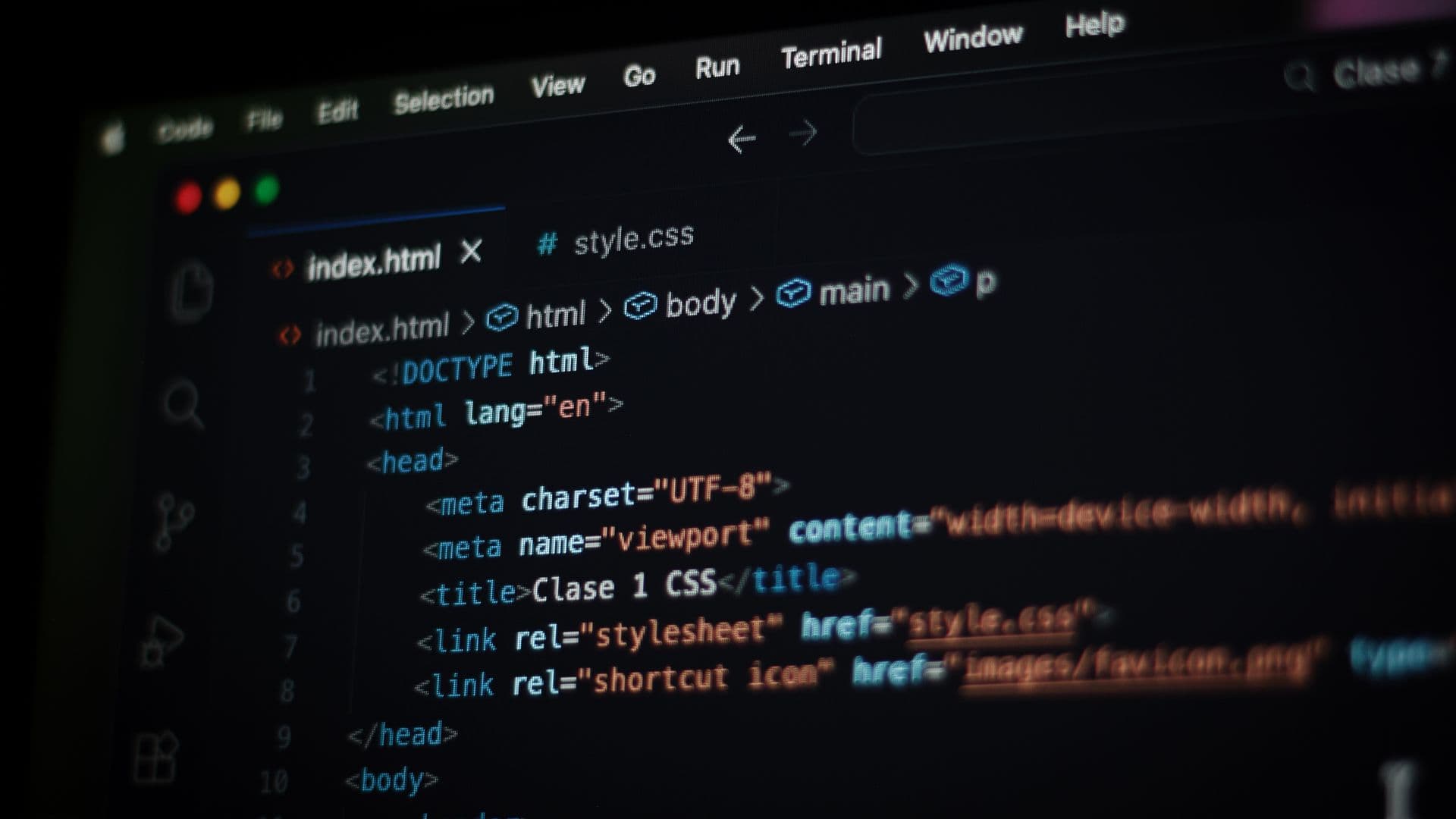 Source code screen