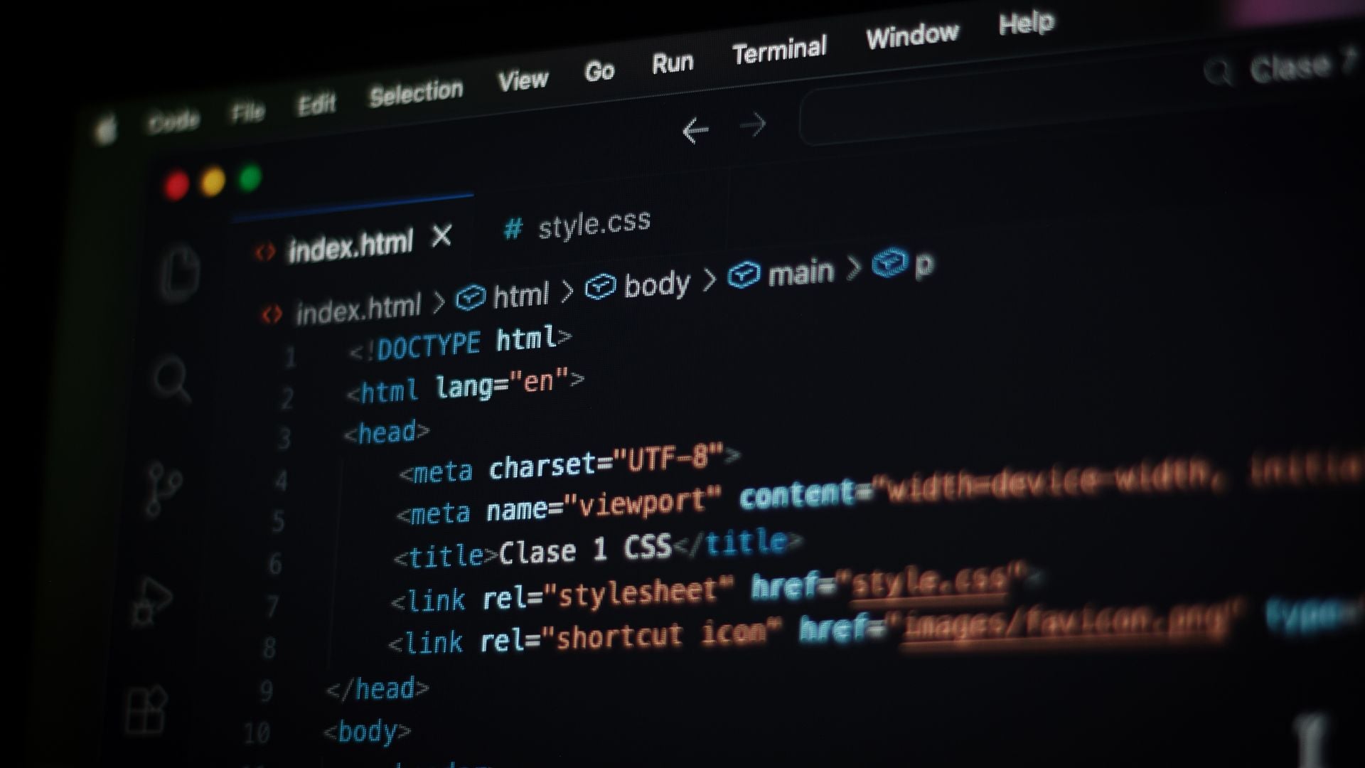 Source code screen