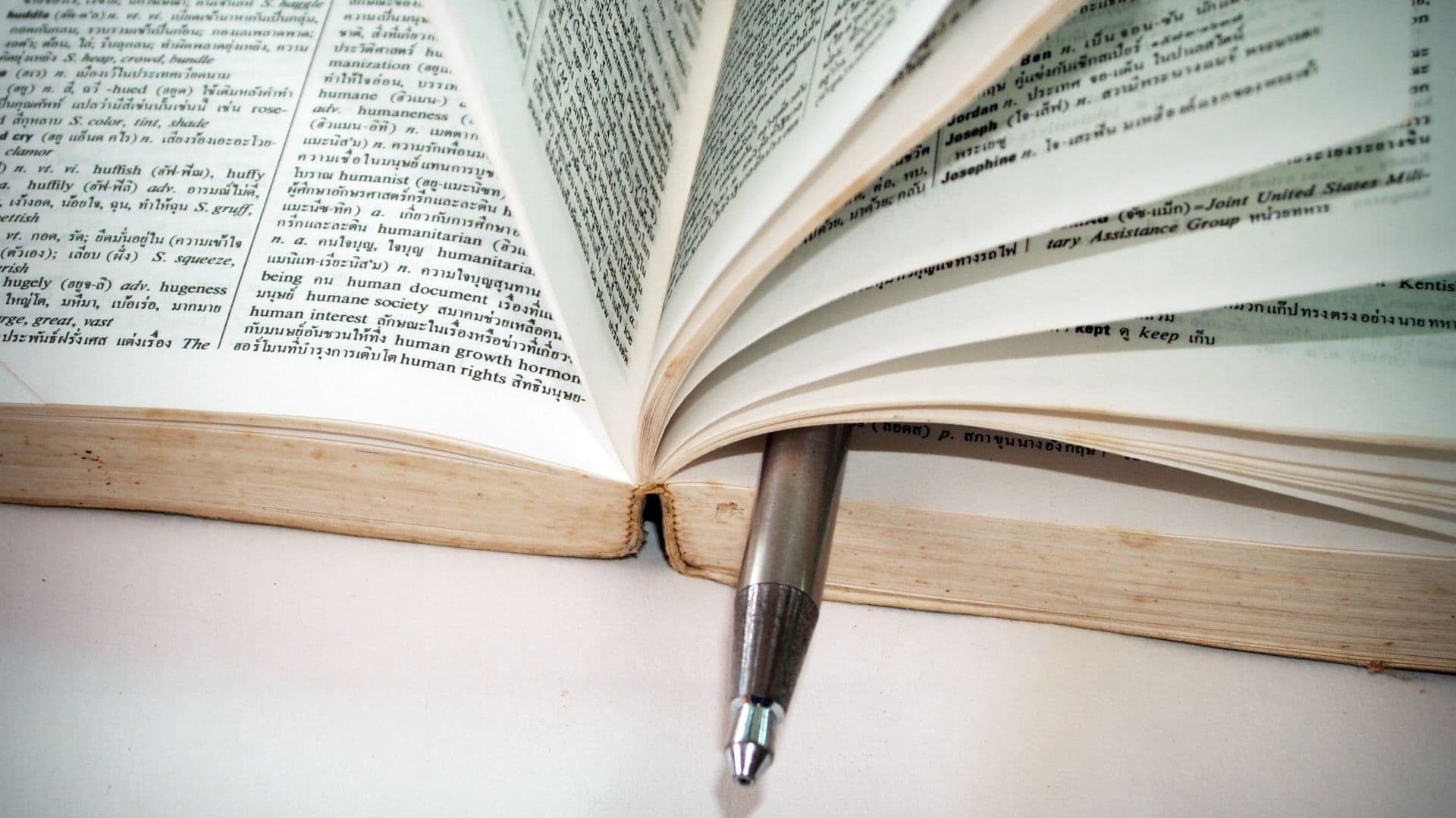 Bilingual dictionary pages