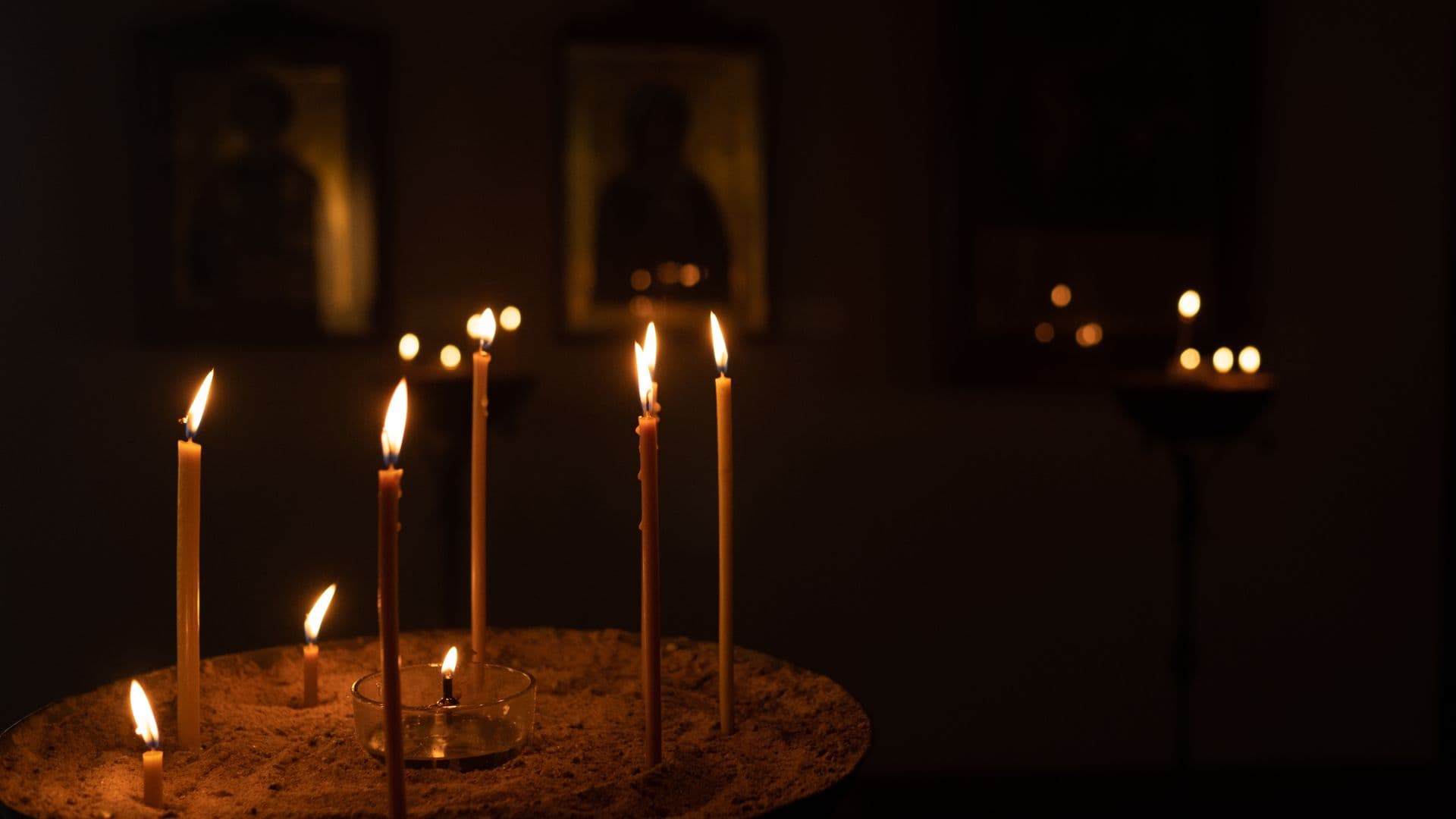 Church interior candles