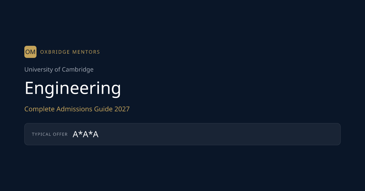 How to Get Into Cambridge for Engineering — 2027 Entry
