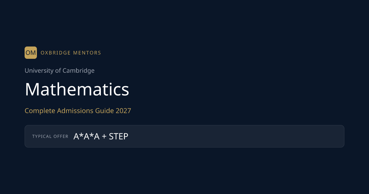 How to Get Into Cambridge for Mathematics — 2027 Entry