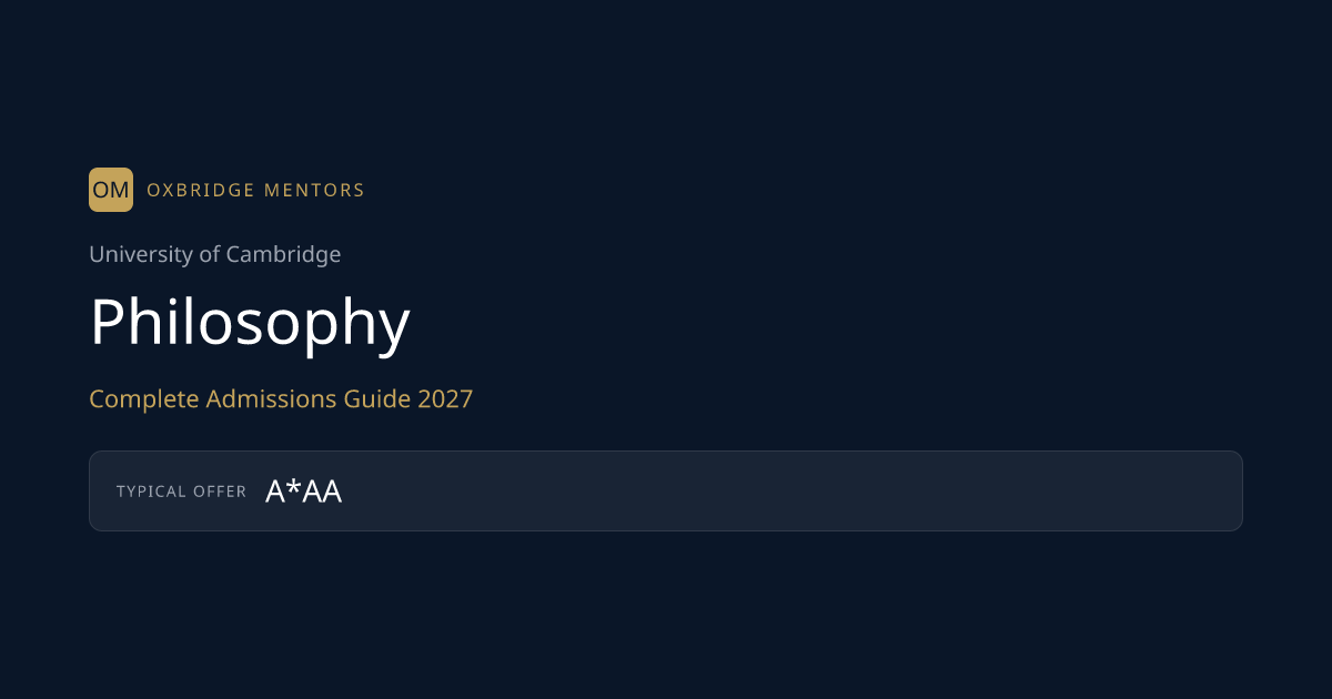 How to Get Into Cambridge for Philosophy — 2027 Entry