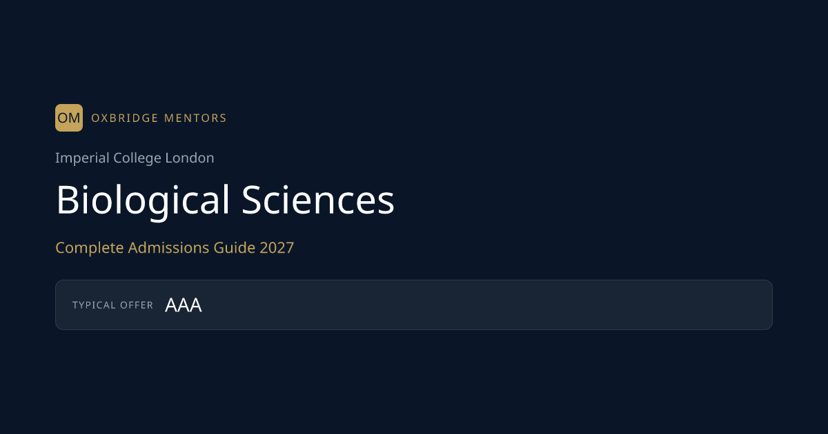 How to Get Into Imperial for Biological Sciences