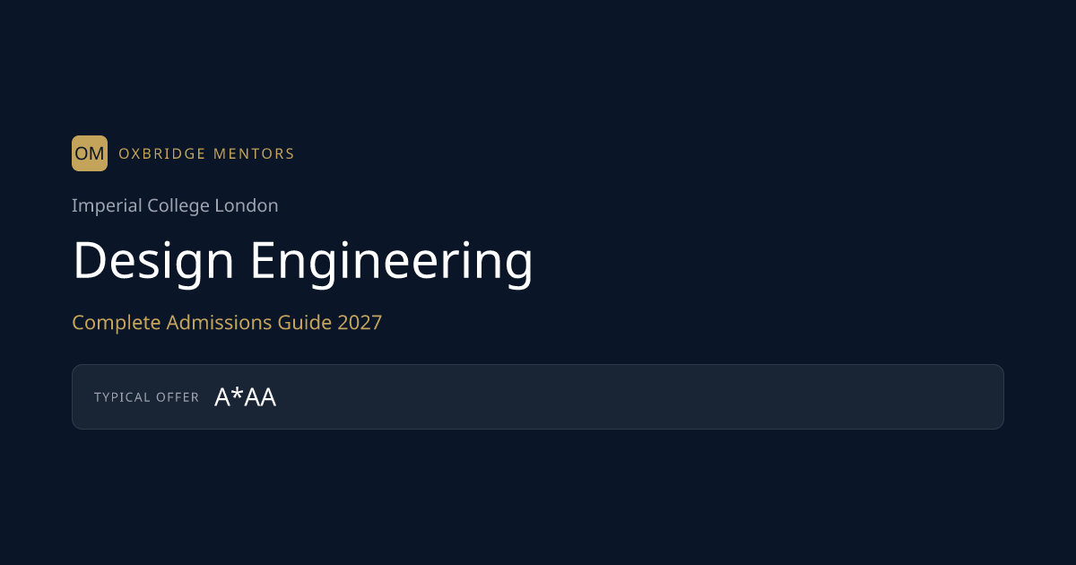 How to Get Into Imperial for Design Engineering — 2027 Entry