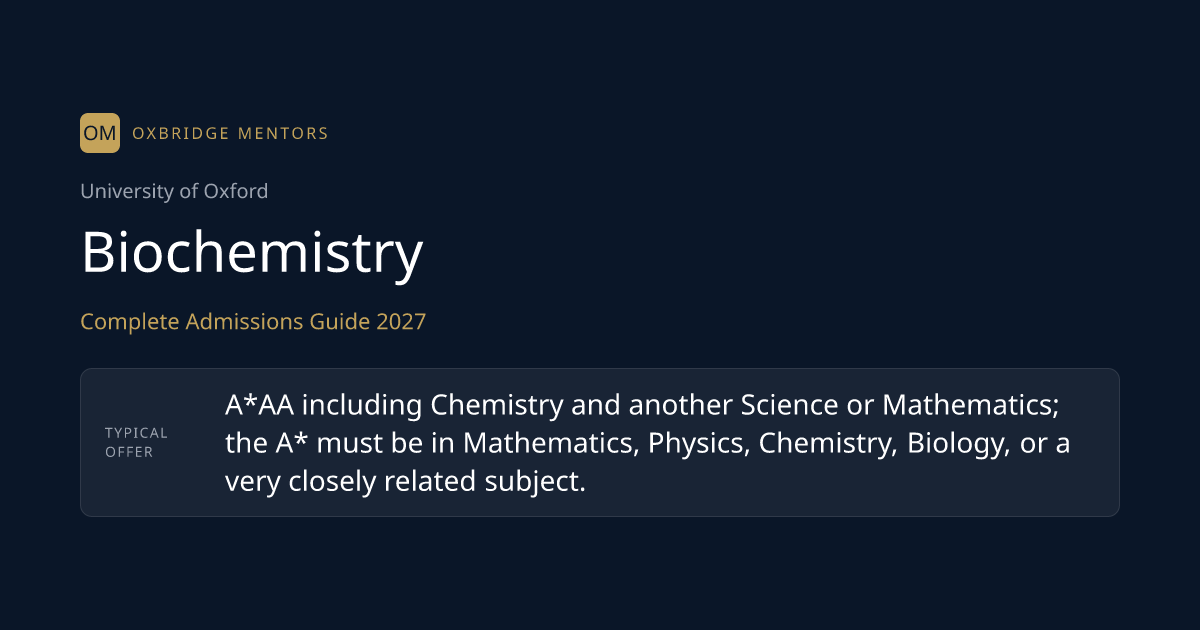 How to Get Into Oxford for Biochemistry — 2027 Entry