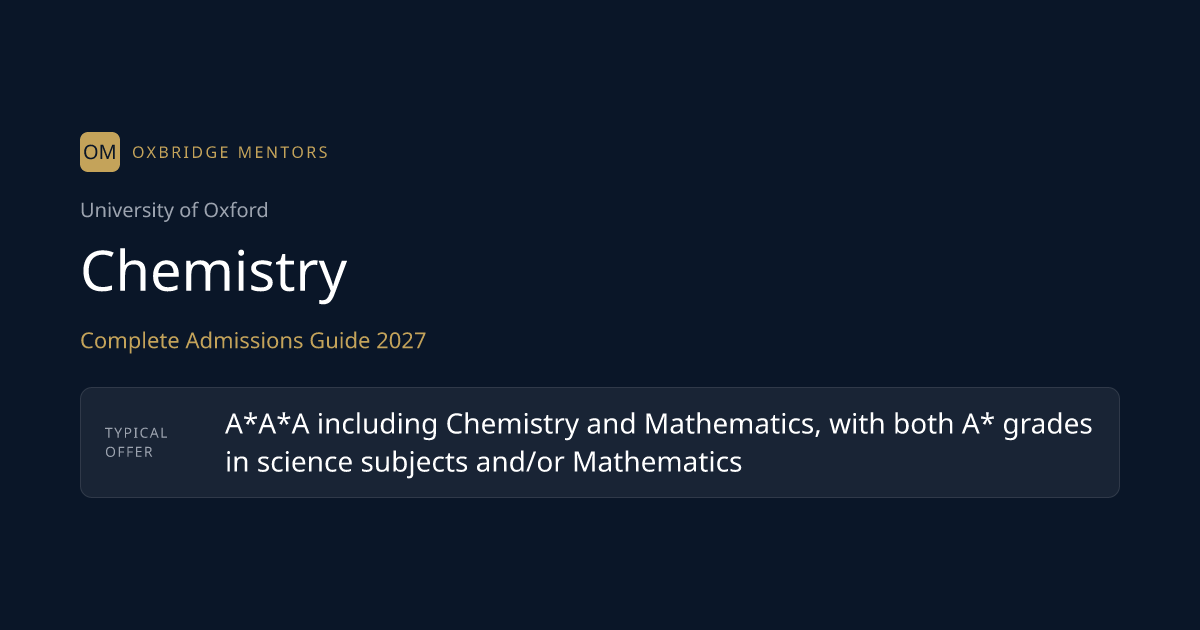 How to Get Into Oxford for Chemistry — 2027 Entry