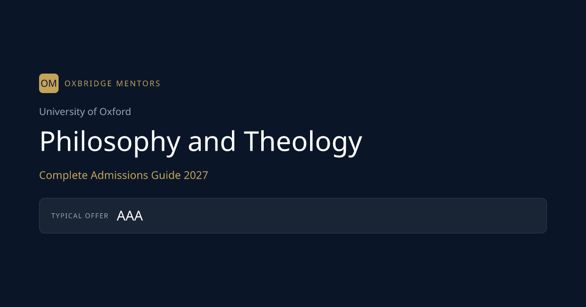 How to Get Into Oxford for Philosophy and Theology