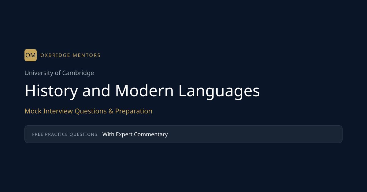 Cambridge History & Modern Languages Interview