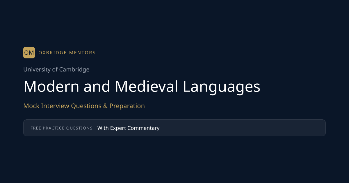 Cambridge MML Interview Guide (Languages)